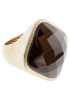 Ring Sterling Silber Vergoldet Rauchquarz