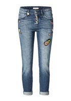 Jeans, Mit Liebevollen Bestickungen Und Patches, Modisch, Baumwolle