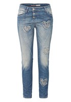 Jeans P15, Herz-applikationen, Casual, Baumwolle