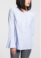 Langarm Bluse 1863 By Eterna - Premium Hellblau Gestreift